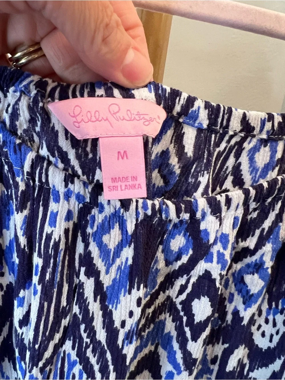 Lilly Pulitzer Blue Patterned Off-Shoulder Dress
